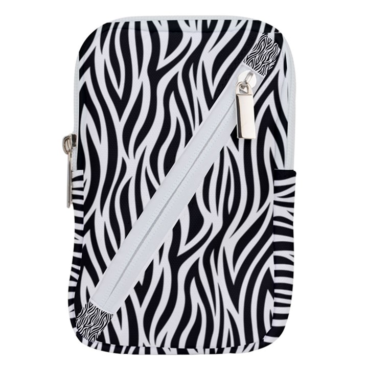 Thin Zebra Animal Print Belt Pouch Bag (Large)