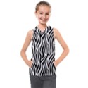 Thin Zebra Animal Print Kids  Sleeveless Hoodie View1