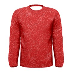 Modern Red And White Confetti Pattern Men s Long Sleeve Tee