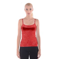 Modern Red And White Confetti Pattern Spaghetti Strap Top