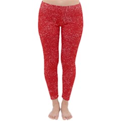 Modern Red And White Confetti Pattern Classic Winter Leggings