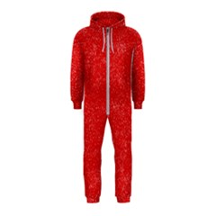 Modern Red And White Confetti Pattern Hooded Jumpsuit (kids)