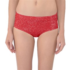 Modern Red And White Confetti Pattern Mid-waist Bikini Bottoms