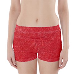 Modern Red And White Confetti Pattern Boyleg Bikini Wrap Bottoms