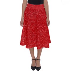 Modern Red And White Confetti Pattern Perfect Length Midi Skirt