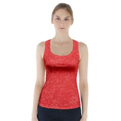 Modern Red And White Confetti Pattern Racer Back Sports Top