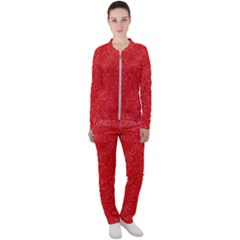 Modern Red And White Confetti Pattern Casual Jacket And Pants Set