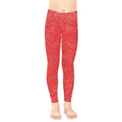 Modern Red And White Confetti Pattern Kids  Leggings