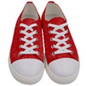 Modern Red And White Confetti Pattern Women s Low Top Canvas Sneakers View1