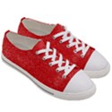 Modern Red And White Confetti Pattern Women s Low Top Canvas Sneakers View3