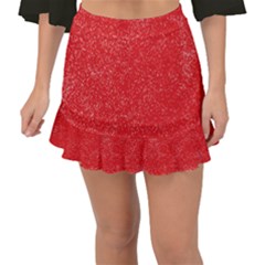 Modern Red And White Confetti Pattern Fishtail Mini Chiffon Skirt