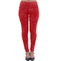 Modern Red And White Confetti Pattern Lightweight Velour Leggings View1