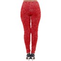 Modern Red And White Confetti Pattern Lightweight Velour Leggings View2