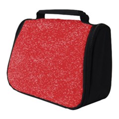 Modern Red And White Confetti Pattern Full Print Travel Pouch (small)