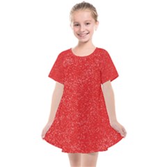 Modern Red And White Confetti Pattern Kids  Smock Dress