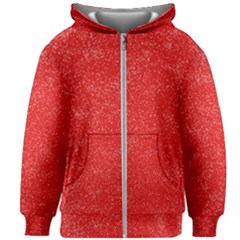 Modern Red And White Confetti Pattern Kids  Zipper Hoodie Without Drawstring by yoursparklingshop