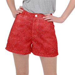 Modern Red And White Confetti Pattern Ripstop Shorts by yoursparklingshop