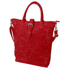 Modern Red And White Confetti Pattern Buckle Top Tote Bag