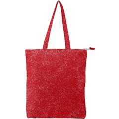 Modern Red And White Confetti Pattern Double Zip Up Tote Bag