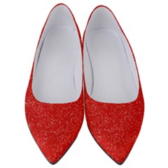 Modern Red And White Confetti Pattern Women s Low Heels by yoursparklingshop