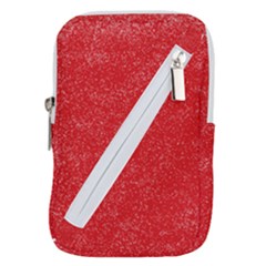 Modern Red And White Confetti Pattern Belt Pouch Bag (large)