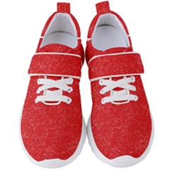 Modern Red And White Confetti Pattern Women s Velcro Strap Shoes by yoursparklingshop