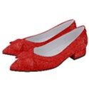 Modern Red And White Confetti Pattern Women s Bow Heels View2