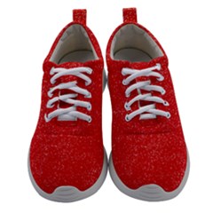 Modern Red And White Confetti Pattern Women Athletic Shoes