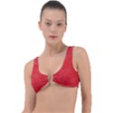 Modern Red And White Confetti Pattern Ring Detail Bikini Top View1