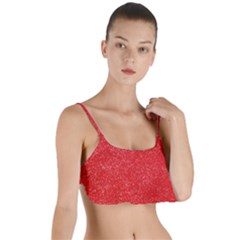 Modern Red And White Confetti Pattern Layered Top Bikini Top 