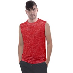 Modern Red And White Confetti Pattern Men s Regular Tank Top