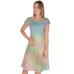 Pastel Mermaid Sparkles Classic Short Sleeve Dress