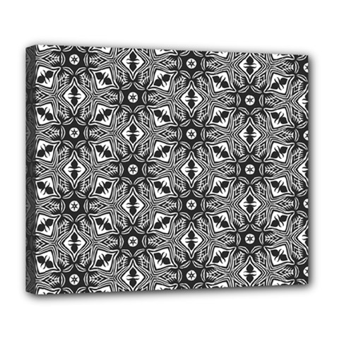 Black And White Pattern Deluxe Canvas 24  X 20  (stretched)