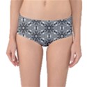 Black And White Pattern Mid-Waist Bikini Bottoms View1