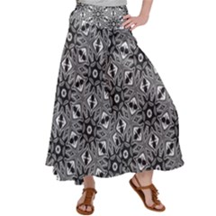 Black And White Pattern Satin Palazzo Pants by HermanTelo