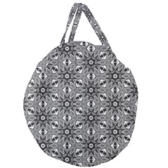 Black And White Pattern Giant Round Zipper Tote