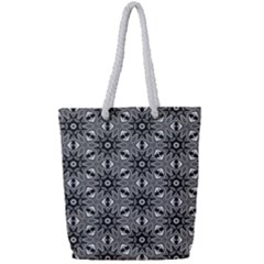 Black And White Pattern Full Print Rope Handle Tote (small) by HermanTelo