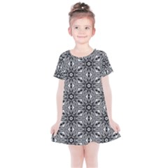 Black And White Pattern Kids  Simple Cotton Dress by HermanTelo