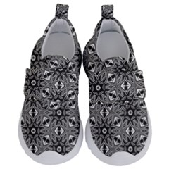 Black And White Pattern Kids  Velcro No Lace Shoes by HermanTelo