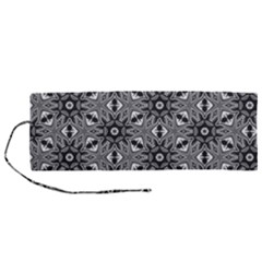 Black And White Pattern Roll Up Canvas Pencil Holder (m)