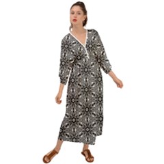 Black And White Pattern Grecian Style  Maxi Dress by HermanTelo