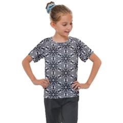 Black And White Pattern Kids  Mesh Piece Tee