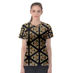 Pattern Stained Glass Triangles Women s Sport Mesh Tee