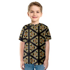 Pattern Stained Glass Triangles Kids  Sport Mesh Tee