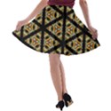 Pattern Stained Glass Triangles A-line Skater Skirt View2