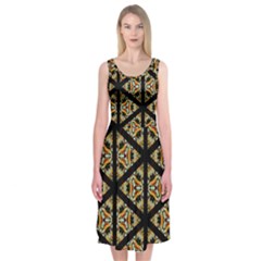 Pattern Stained Glass Triangles Midi Sleeveless Dress