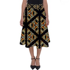 Pattern Stained Glass Triangles Perfect Length Midi Skirt by HermanTelo