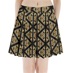 Pattern Stained Glass Triangles Pleated Mini Skirt