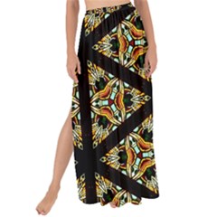 Pattern Stained Glass Triangles Maxi Chiffon Tie-up Sarong