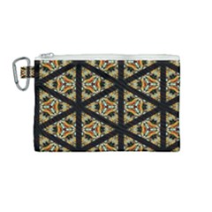 Pattern Stained Glass Triangles Canvas Cosmetic Bag (medium) by HermanTelo